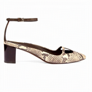 NEW Tory Burch Faye Cut Out Snake Print Leather Block Heel Sandals Size 10